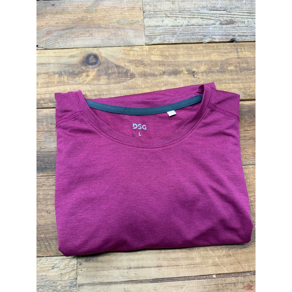 DSG Mens Short Sleeve Performance T-Shirt Berry Purple Heather Large NEW - Picture 4 of 4
